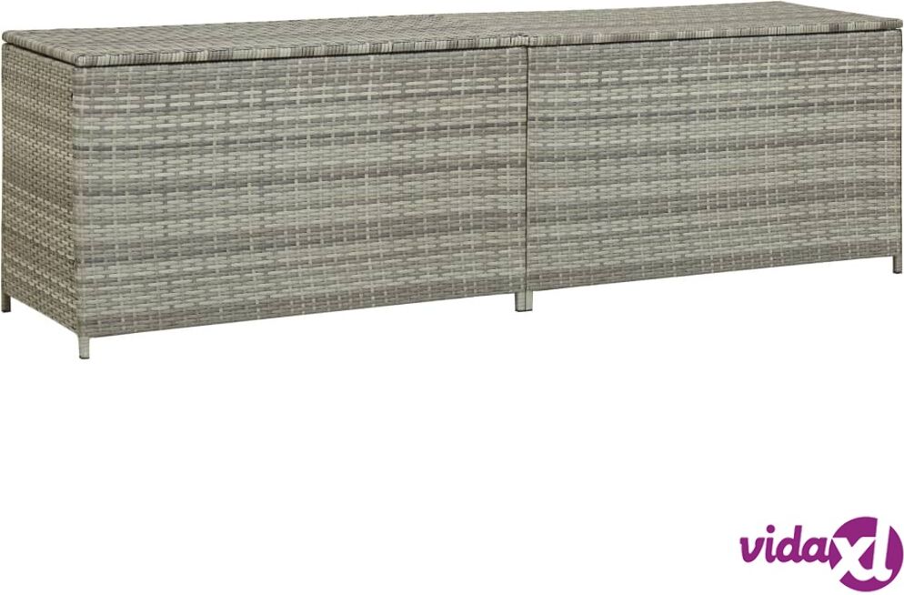 vidaXL Puutarhan säilytyslaatikko polyrottinki 200x50x60 cm harmaa vidaXL Puutarhan säilytyslaatikko polyrottinki 200x50x60 cm harmaa