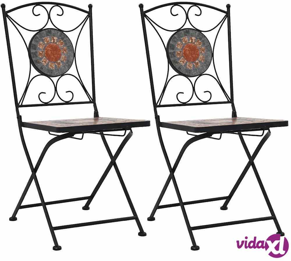 vidaXL Mosaiikki bistrotuolit 2 kpl oranssi/harmaa vidaXL Mosaiikki bistrotuolit 2 kpl oranssi/harmaa