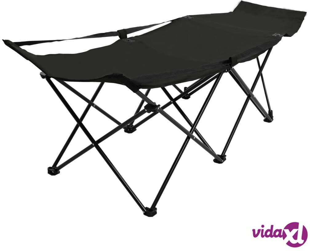 vidaXL Kokoontaitettava aurinkotuoli musta teräs vidaXL Kokoontaitettava aurinkotuoli musta teräs