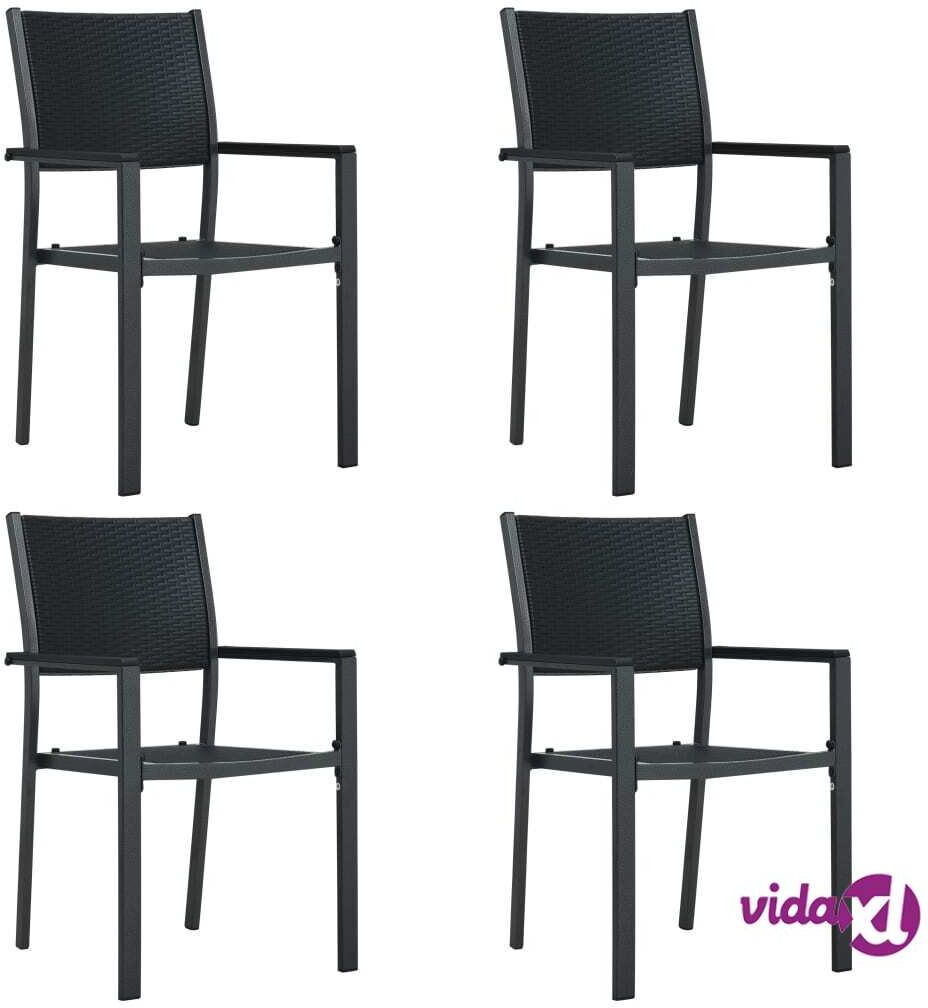 vidaXL Puutarhatuolit 4 kpl musta muovi rottinkityyli vidaXL Puutarhatuolit 4 kpl musta muovi rottinkityyli