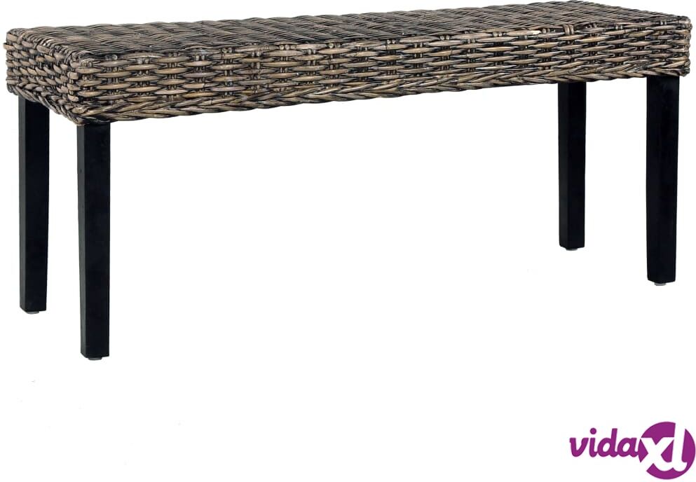 vidaXL Penkki 110 cm musta luonnollinen kubu-rottinki/täysi mangopuu vidaXL Penkki 110 cm musta luonnollinen kubu-rottinki/täysi mangopuu