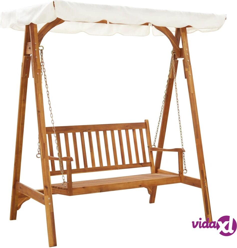 vidaXL Pihakeinun penkki katoksella täysi akaasiapuu vidaXL Pihakeinun penkki katoksella täysi akaasiapuu