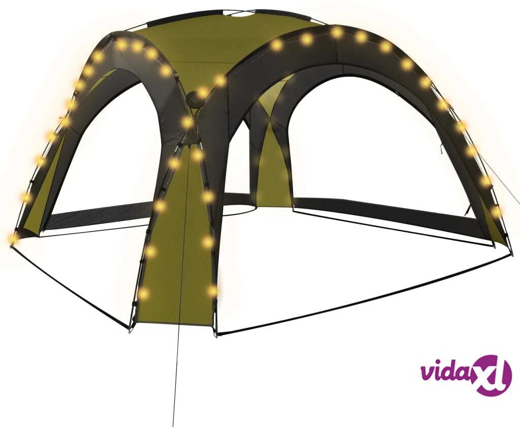 vidaXL Juhlateltta LED-valoilla ja 4 sivuseinällä 3,6x3,6x2,3 m vihreä vidaXL Juhlateltta LED-valoilla ja 4 sivuseinällä 3,6x3,6x2,3 m vihreä
