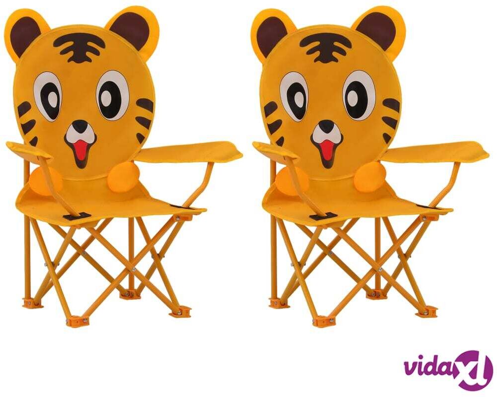 vidaXL Lasten puutarhatuolit 2 kpl keltainen kangas vidaXL Lasten puutarhatuolit 2 kpl keltainen kangas