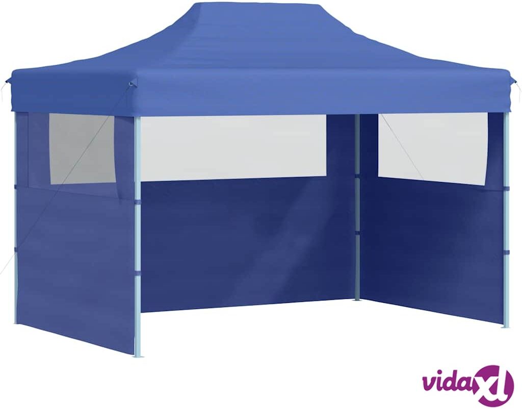 vidaXL Kokoontaittuva juhlateltta 3 sivuseinää 3x4 m teräs sininen vidaXL Kokoontaittuva juhlateltta 3 sivuseinää 3x4 m teräs sininen