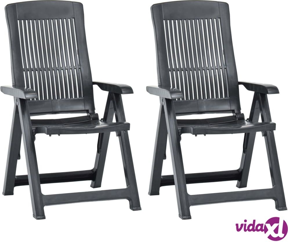 vidaXL Kallistettavat puutarhatuolit 2 kpl muovi antrasiitti vidaXL Kallistettavat puutarhatuolit 2 kpl muovi antrasiitti