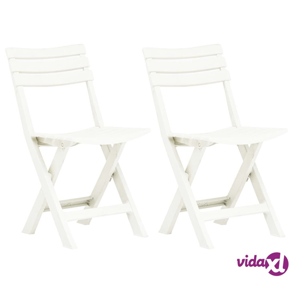 vidaXL Kokoontaittuvat puutarhatuolit 2 kpl muovi valkoinen vidaXL Kokoontaittuvat puutarhatuolit 2 kpl muovi valkoinen
