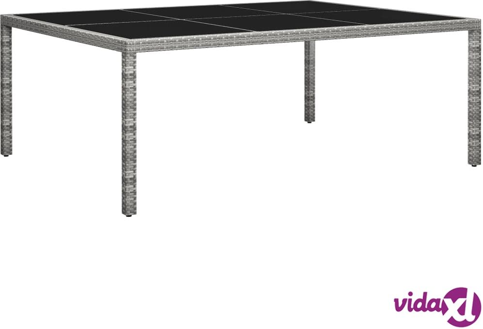 vidaXL Ulkoruokapöytä harmaa 200x150x74 cm polyrottinki vidaXL Ulkoruokapöytä harmaa 200x150x74 cm polyrottinki