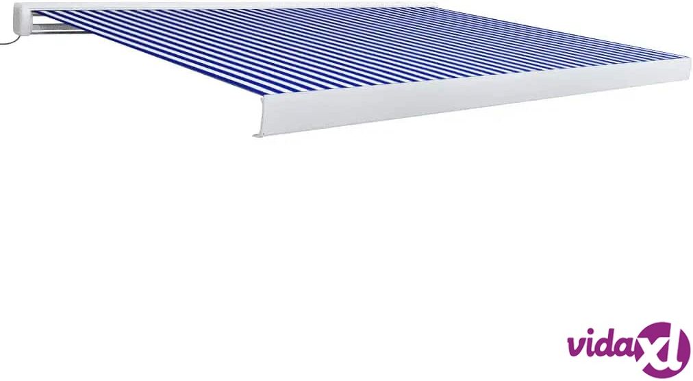 vidaXL Moottoroitu kasettimarkiisi 350x250 cm sininen ja valkoinen vidaXL Moottoroitu kasettimarkiisi 350x250 cm sininen ja valkoinen