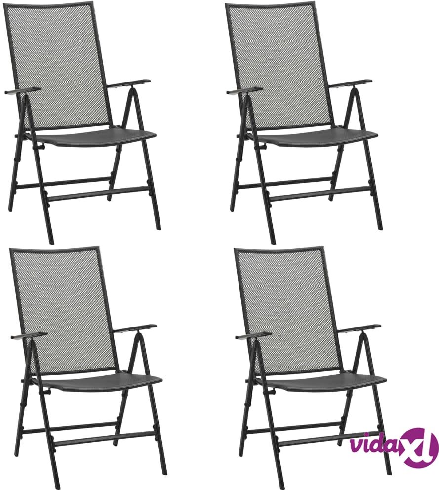 vidaXL Kokoontaittuvat verkkotuolit 4 kpl teräs antrasiitti vidaXL Kokoontaittuvat verkkotuolit 4 kpl teräs antrasiitti