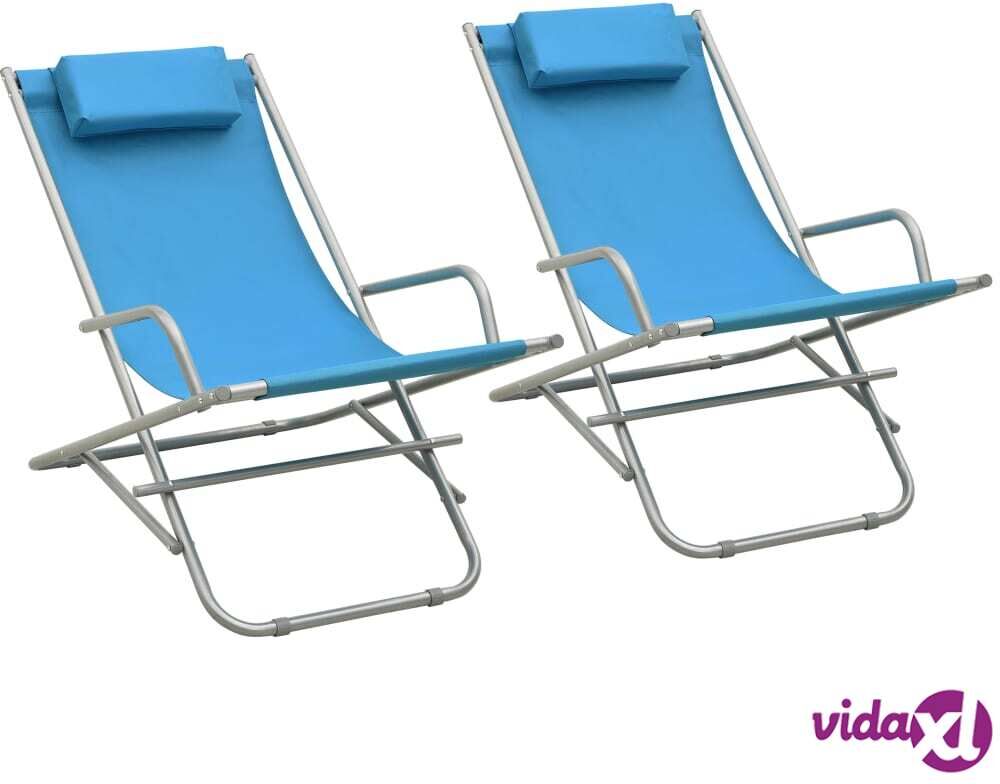 vidaXL Keinutuolit 2 kpl teräs sininen vidaXL Keinutuolit 2 kpl teräs sininen