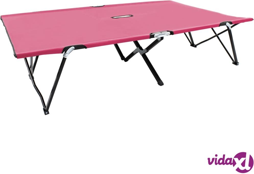 vidaXL Kahden hengen kokoontaitettava aurinkotuoli pinkki teräs vidaXL Kahden hengen kokoontaitettava aurinkotuoli pinkki teräs