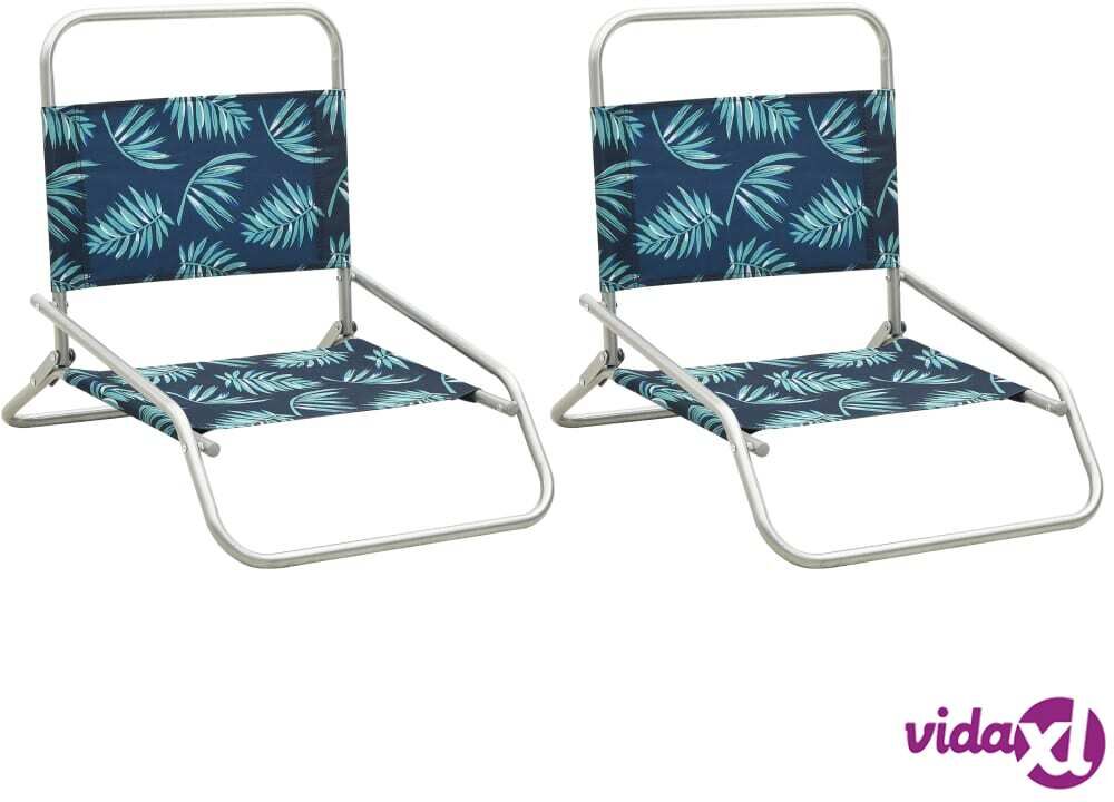 vidaXL Kokoontaitettavat rantatuolit 2 kpl kangas lehtikuvioilla vidaXL Kokoontaitettavat rantatuolit 2 kpl kangas lehtikuvioilla