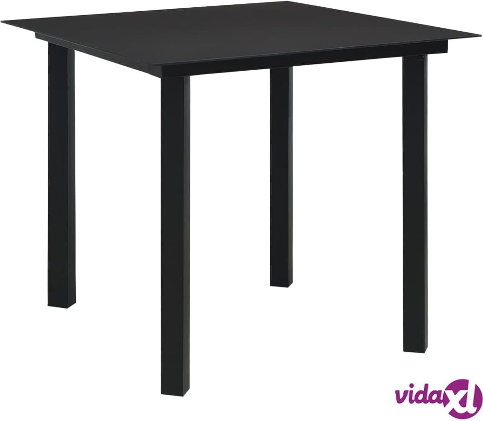 vidaXL Puutarhan ruokapöytä musta 80x80x74 cm teräs ja lasi vidaXL Puutarhan ruokapöytä musta 80x80x74 cm teräs ja lasi