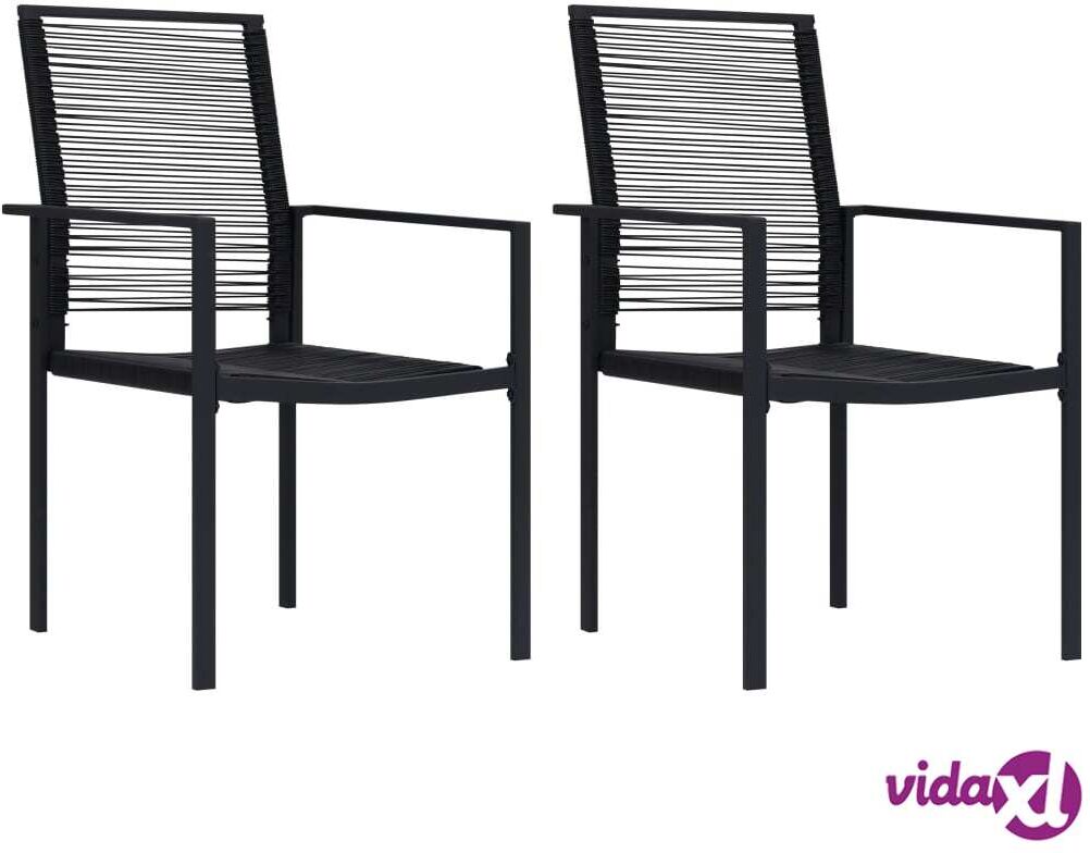 vidaXL Puutarhatuolit 2 kpl PVC rottinki musta vidaXL Puutarhatuolit 2 kpl PVC rottinki musta