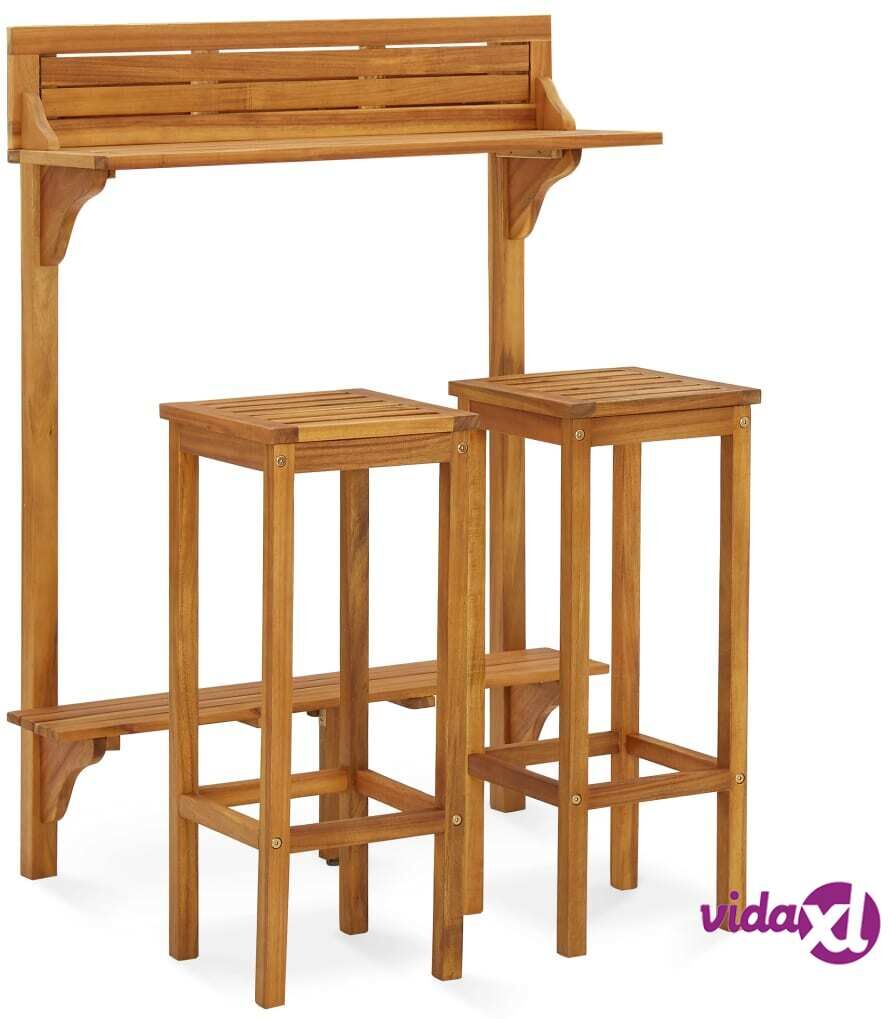 vidaXL 3-osainen puutarhakalustesarja täysi akaasiapuu vidaXL 3-osainen puutarhakalustesarja täysi akaasiapuu