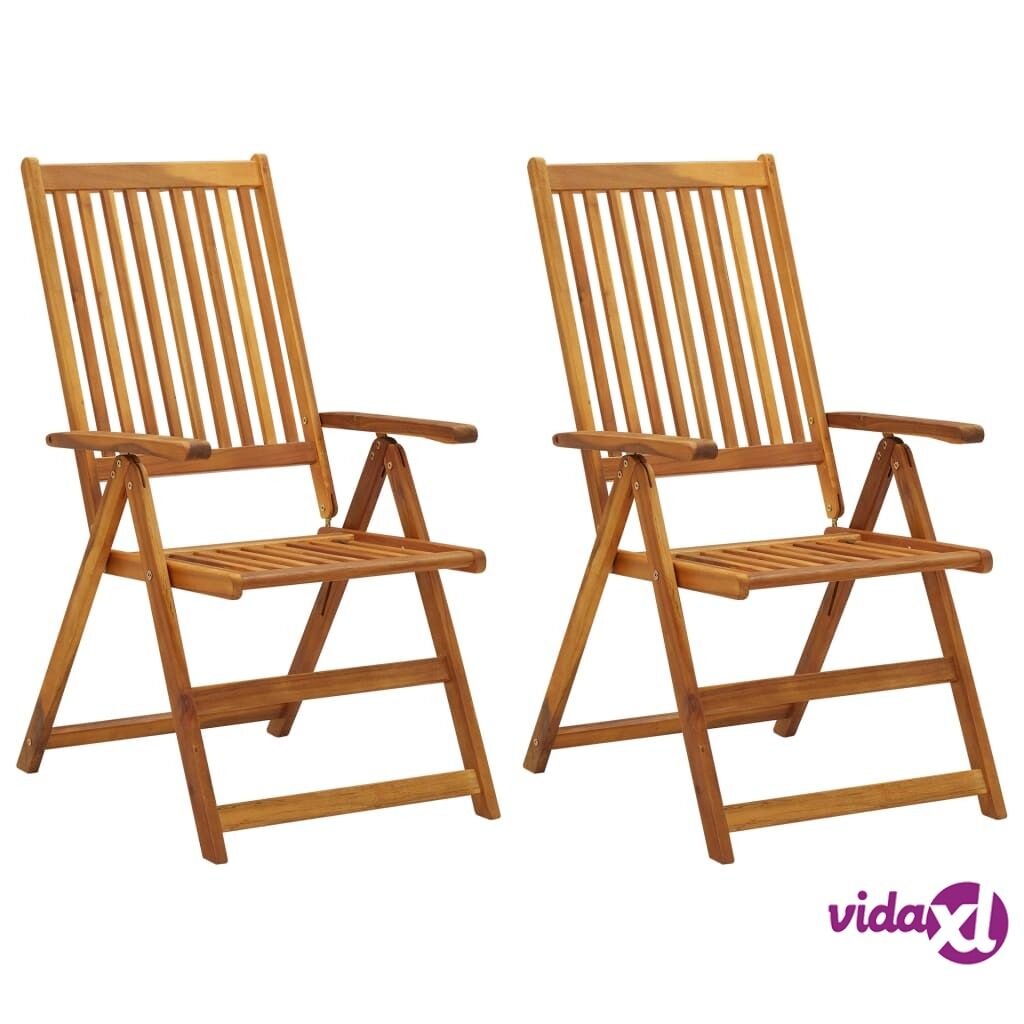 vidaXL Kallistettavat puutarhatuolit 2 kpl täysi akaasiapuu vidaXL Kallistettavat puutarhatuolit 2 kpl täysi akaasiapuu