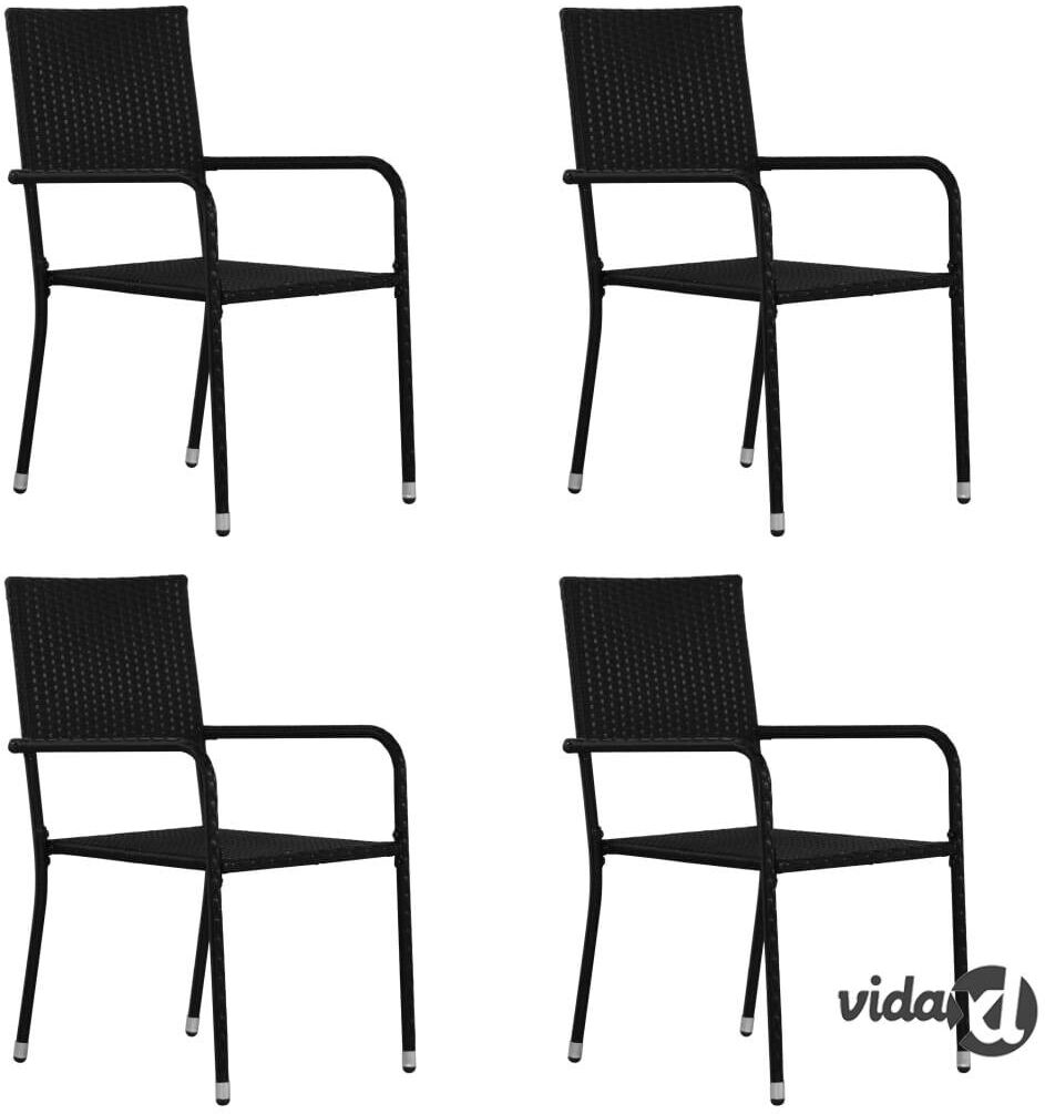 vidaXL Ulkoruokatuolit 4 kpl polyrottinki musta vidaXL Ulkoruokatuolit 4 kpl polyrottinki musta