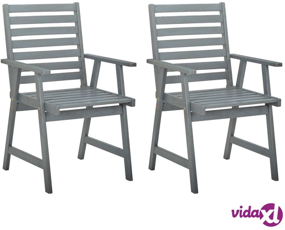 vidaXL Ulkoruokatuolit 2 kpl harmaa täysi akaasiapuu vidaXL Ulkoruokatuolit 2 kpl harmaa täysi akaasiapuu