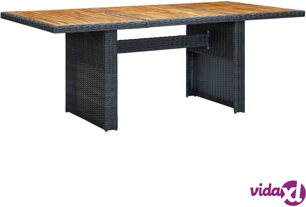 vidaXL Puutarhapöytä tummanharmaa polyrottinki ja täysi akaasiapuu vidaXL Puutarhapöytä tummanharmaa polyrottinki ja täysi akaasiapuu