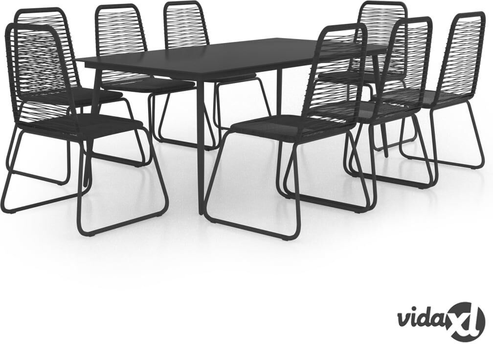 vidaXL 9-osainen Ruokailuryhmä PVC rottinki musta vidaXL 9-osainen Ruokailuryhmä PVC rottinki musta