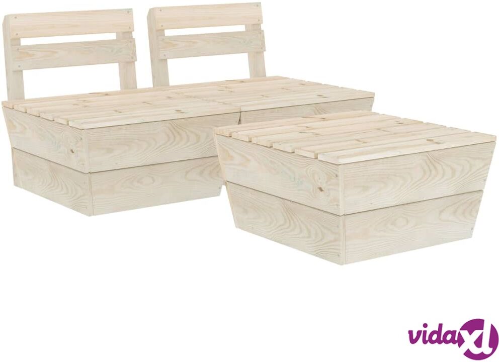 vidaXL 3-osainen kuormalavasohvasarja kyllästetty kuusi vidaXL 3-osainen kuormalavasohvasarja kyllästetty kuusi