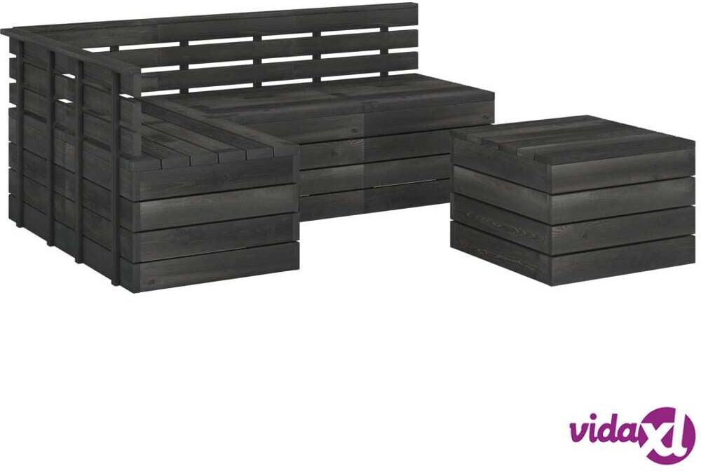 vidaXL 5-osainen puutarhan lavasohvasarja täysi mänty tummanharmaa vidaXL 5-osainen puutarhan lavasohvasarja täysi mänty tummanharmaa