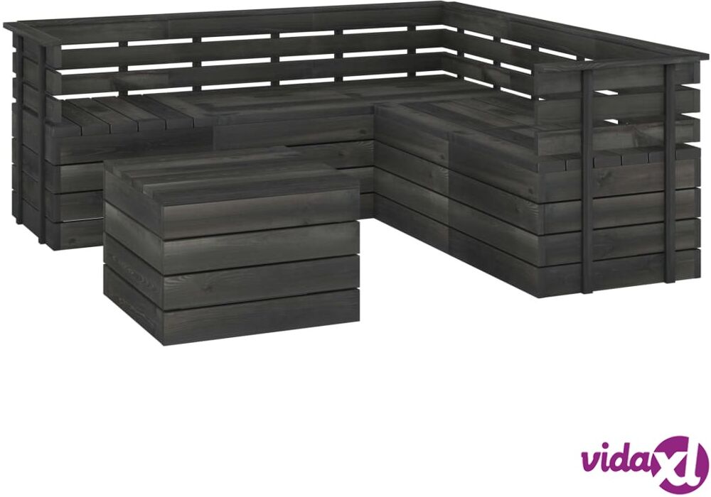 vidaXL 6-osainen puutarhan lavasohvasarja täysi mänty tummanharmaa vidaXL 6-osainen puutarhan lavasohvasarja täysi mänty tummanharmaa