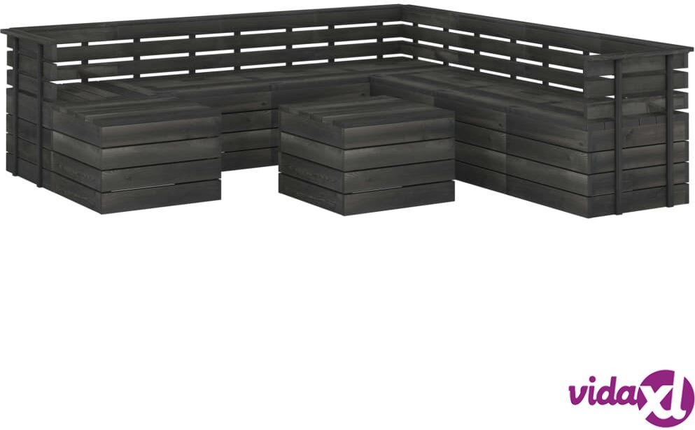 vidaXL 9-osainen puutarhan lavasohvasarja täysi mänty tummanharmaa vidaXL 9-osainen puutarhan lavasohvasarja täysi mänty tummanharmaa