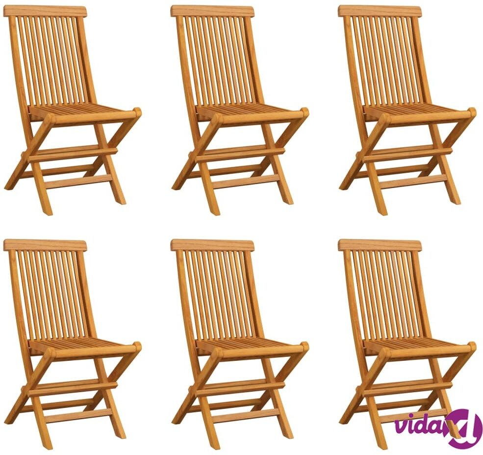 vidaXL Kokoontaitettavat puutarhatuolit 6 kpl täysi tiikki vidaXL Kokoontaitettavat puutarhatuolit 6 kpl täysi tiikki