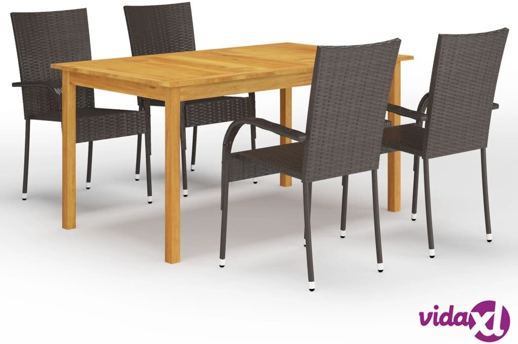 vidaXL 5-osainen ulkoruokailuryhmä ruskea vidaXL 5-osainen ulkoruokailuryhmä ruskea