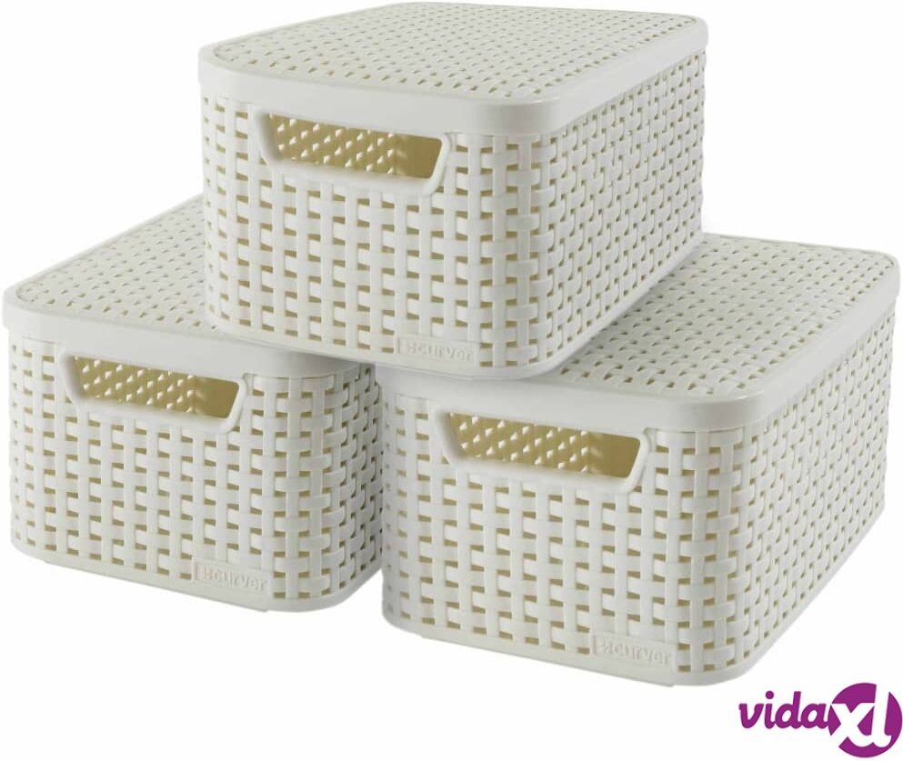 Curver Style säilytysrasia kannella 3 kpl koko S valkoinen 240586 Curver Style säilytysrasia kannella 3 kpl koko S valkoinen 240586