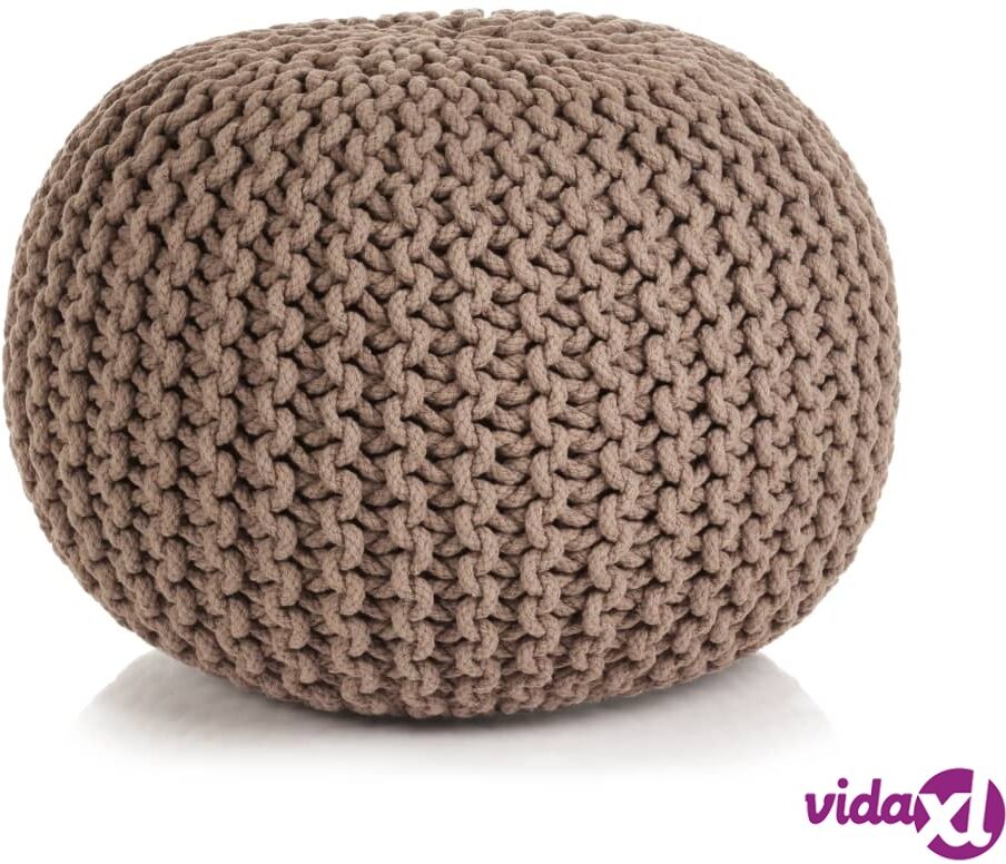 vidaXL Käsinpunottu pallorahi puuvilla 50x35 cm ruskea vidaXL Käsinpunottu pallorahi puuvilla 50x35 cm ruskea