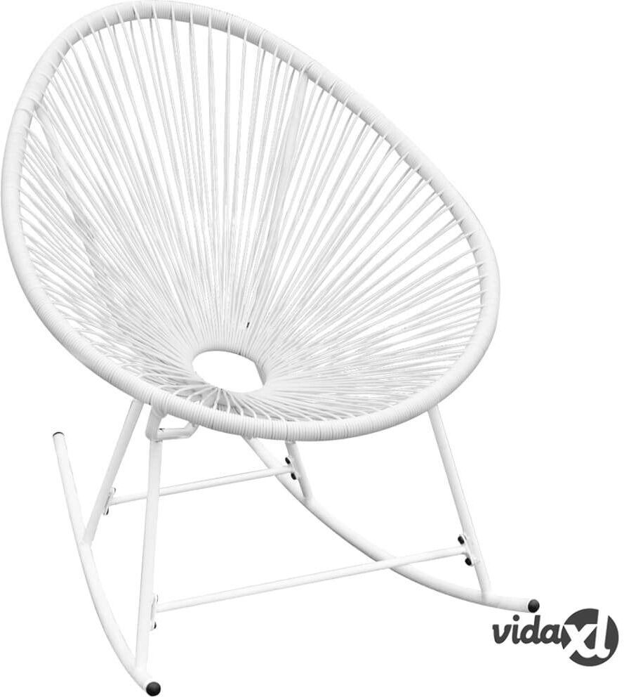 vidaXL Ulkokeinutuoli valkoinen polyrottinki vidaXL Ulkokeinutuoli valkoinen polyrottinki