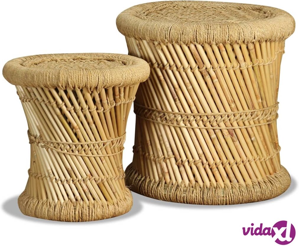 vidaXL Jakkarat 2 kpl bambu ja juutti vidaXL Jakkarat 2 kpl bambu ja juutti