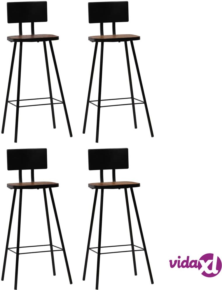 vidaXL Baarijakkarat 4 kpl täysi uusiokäytetty puu vidaXL Baarijakkarat 4 kpl täysi uusiokäytetty puu