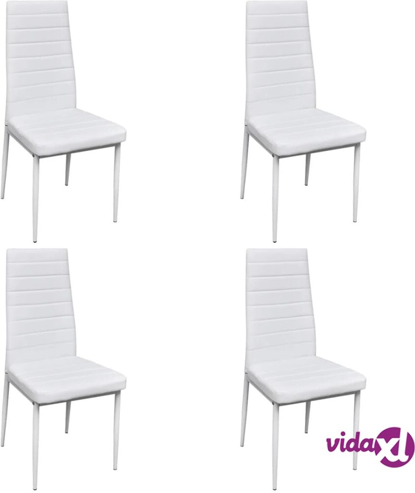 vidaXL Ruokapöydän tuolit 4 kpl valkoinen keinonahka vidaXL Ruokapöydän tuolit 4 kpl valkoinen keinonahka