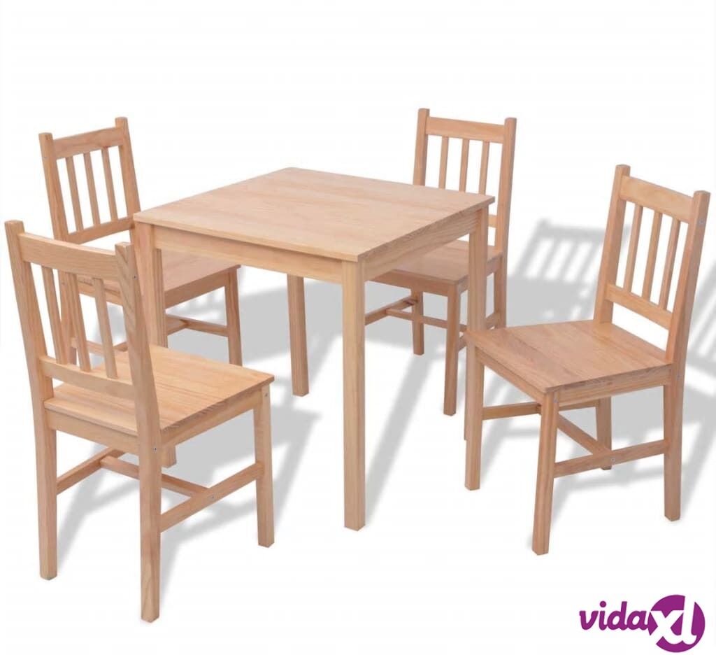 vidaXL Viisiosainen Ruokapöytäsarja Mänty Ruskea vidaXL Viisiosainen Ruokapöytäsarja Mänty Ruskea