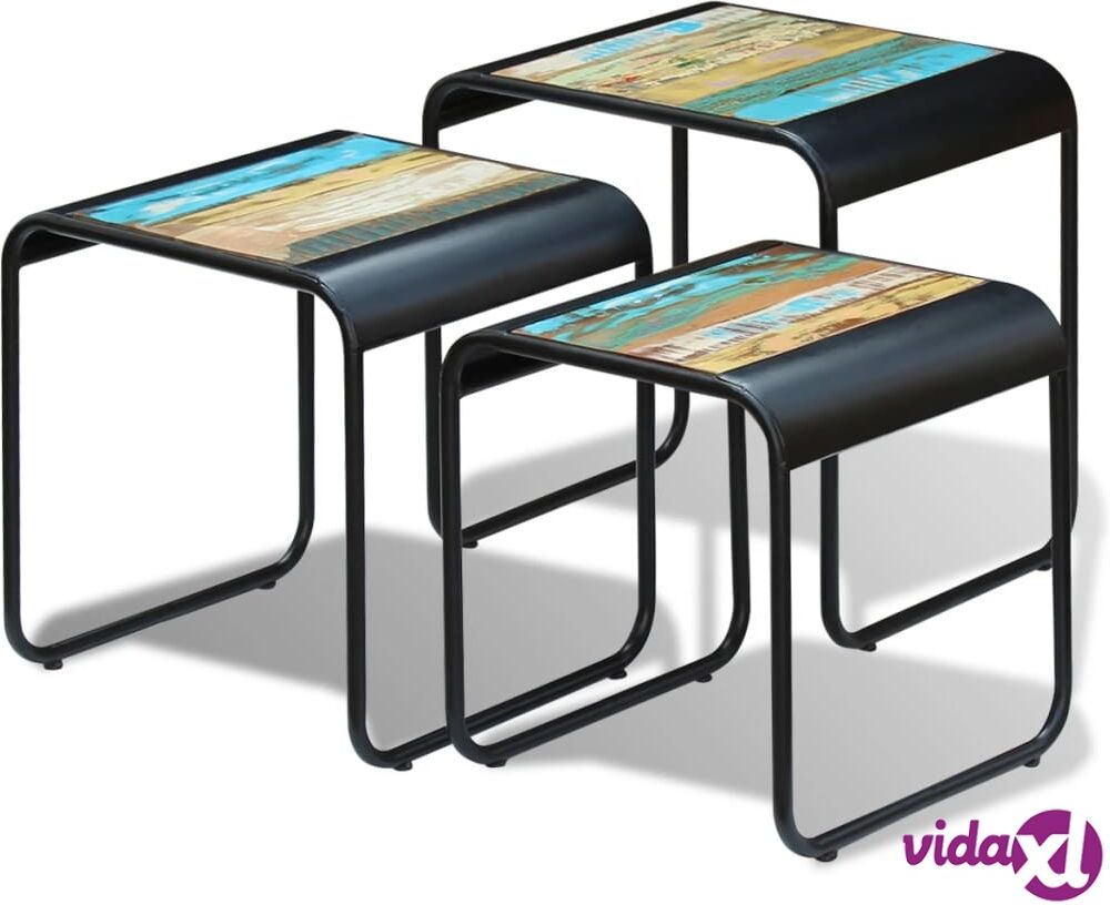 vidaXL Sarjapöytä 3 kpl kierrätetty massiivipuu vidaXL Sarjapöytä 3 kpl kierrätetty massiivipuu