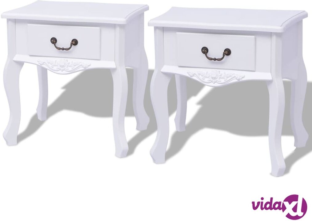 vidaXL Yöpöytä 2 kpl MDF Valkoinen vidaXL Yöpöytä 2 kpl MDF Valkoinen