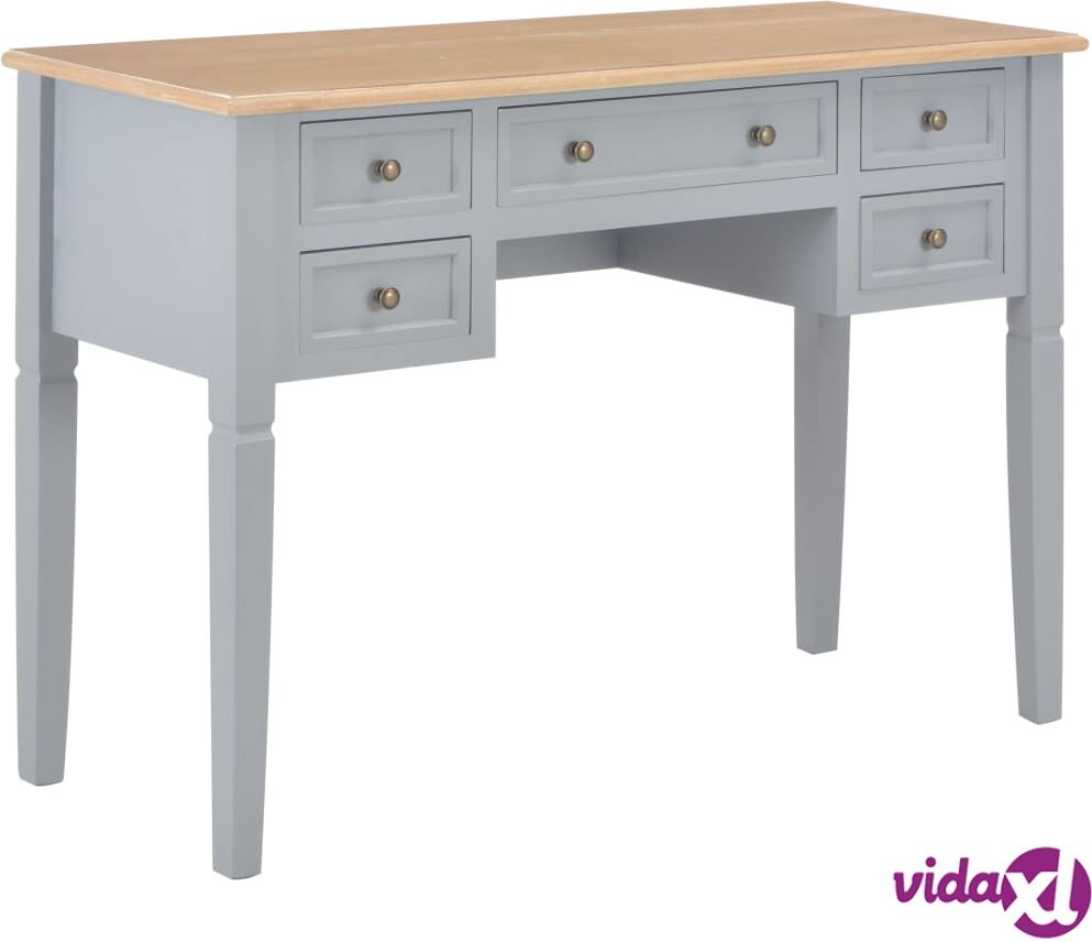 vidaXL Kirjoituspöytä harmaa 109,5x45x77,5 cm puinen vidaXL Kirjoituspöytä harmaa 109,5x45x77,5 cm puinen