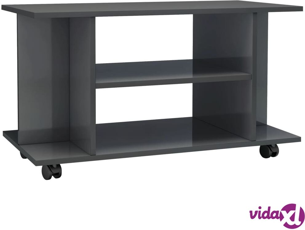vidaXL TV-taso rullapyörillä korkeakiilto harmaa 80x40x40 cm lastulevy vidaXL TV-taso rullapyörillä korkeakiilto harmaa 80x40x40 cm lastulevy