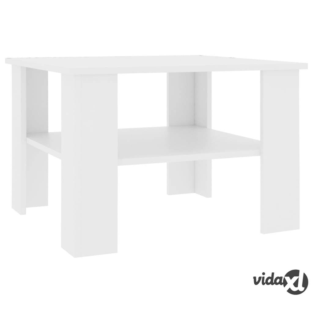 vidaXL Sohvapöytä valkoinen 60x60x42 cm lastulevy