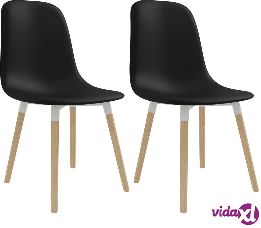 vidaXL Ruokapöydän tuolit 2 kpl musta muovi vidaXL Ruokapöydän tuolit 2 kpl musta muovi