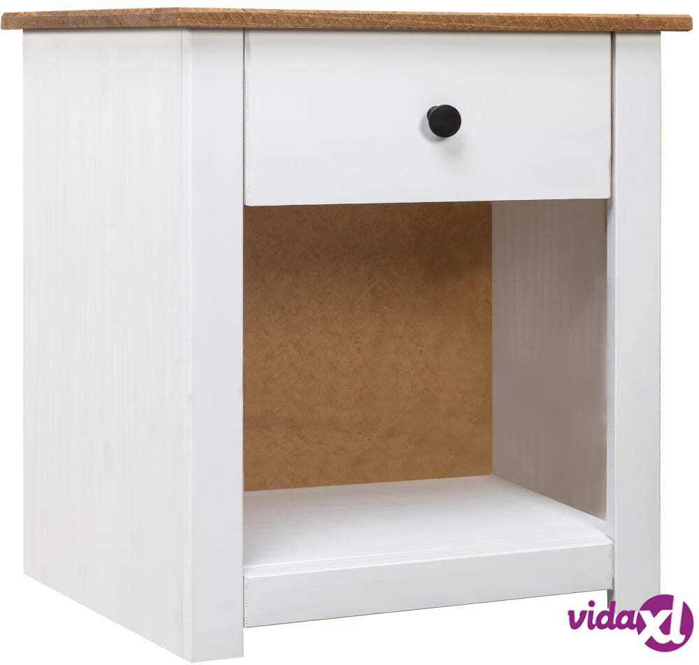 vidaXL Yöpöytä valkoinen 46x40x57 cm täysi mänty Panama-sarja vidaXL Yöpöytä valkoinen 46x40x57 cm täysi mänty Panama-sarja