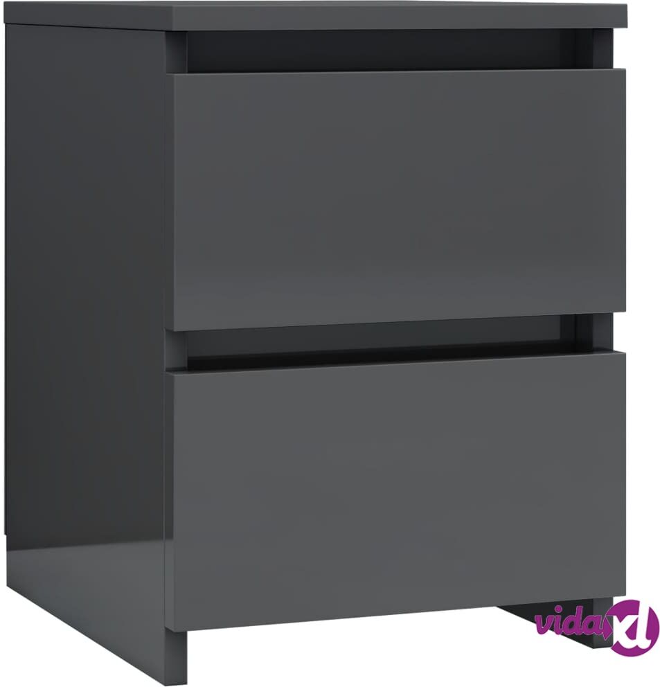 vidaXL Yöpöytä korkeakiilto harmaa 30x30x40 cm lastulevy vidaXL Yöpöytä korkeakiilto harmaa 30x30x40 cm lastulevy