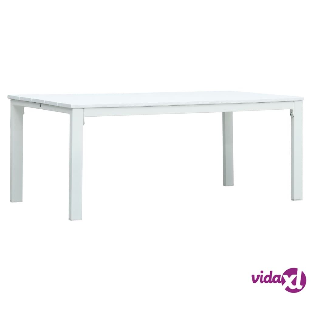 vidaXL Sohvapöytä valkoinen 98x48x39 cm HDPE puutyyli