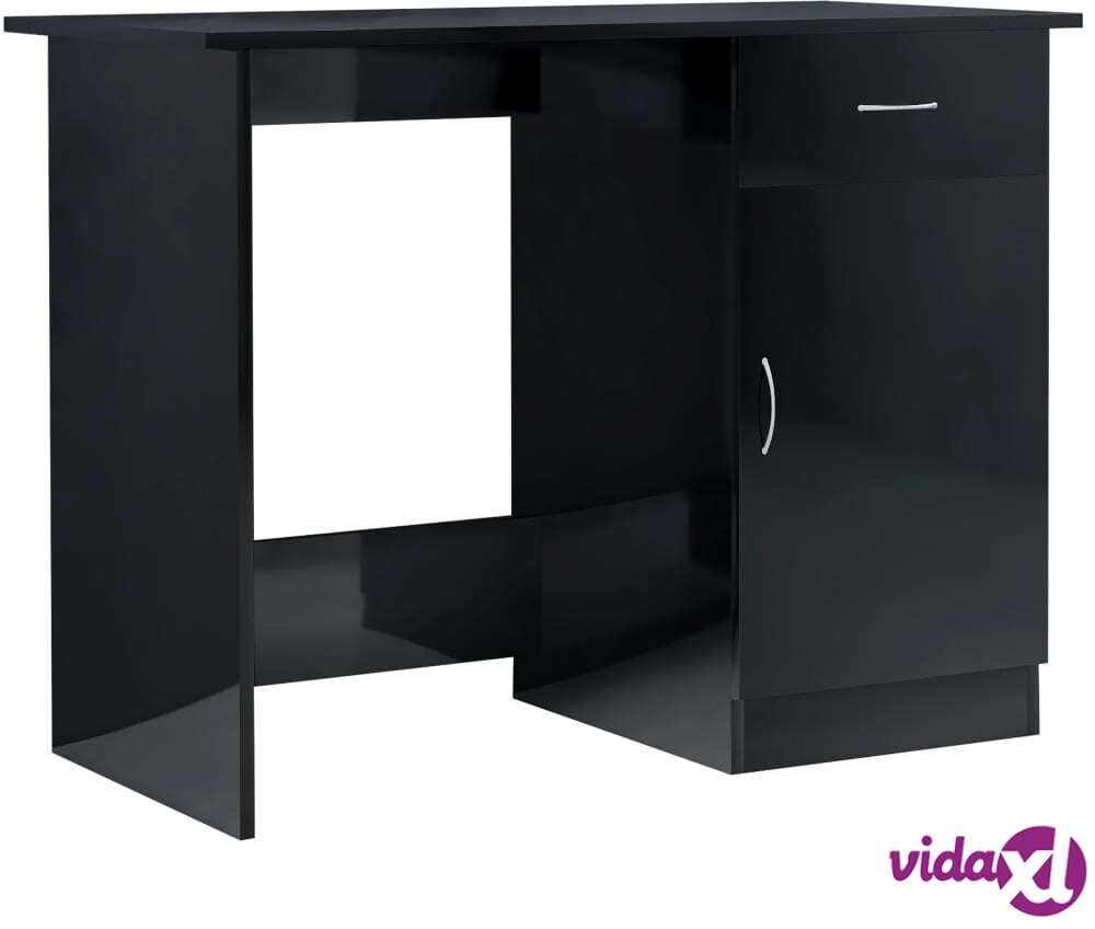 vidaXL Työpöytä korkeakiilto musta 100x50x76 cm lastulevy vidaXL Työpöytä korkeakiilto musta 100x50x76 cm lastulevy