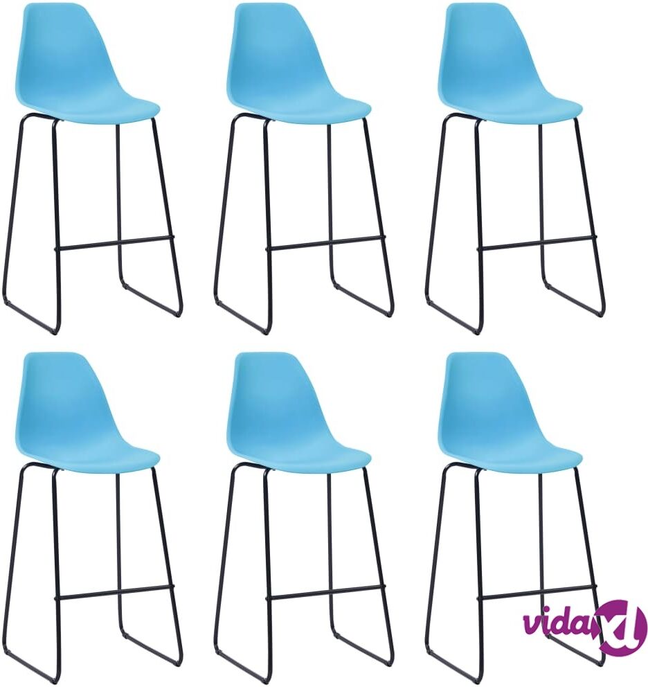 vidaXL Baarituolit 6 kpl sininen muovi vidaXL Baarituolit 6 kpl sininen muovi