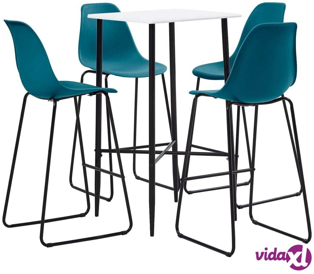 vidaXL 5-osainen baarisarja muovi turkoosi vidaXL 5-osainen baarisarja muovi turkoosi